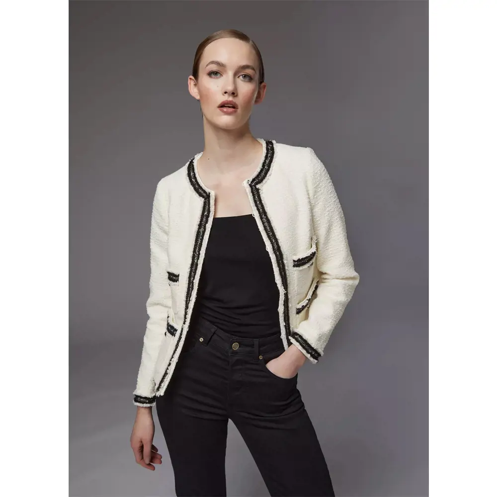 LK Bennett Charlie Tweed Trim Jacket